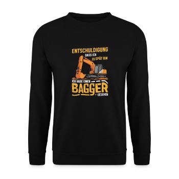 Excavator Driver Construction Worker Construction Site Construction Machine - Unisex Sweatshirt - black - Front - Alina (178cm) & Michal (187cm)