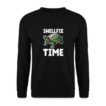 Tortue Tortue à oreilles rouges - Sweat-shirt Unisexe - noir - Devant - Alina (178cm) & Michal (187cm)