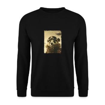 OVNI rétro vintage étrange alien panda d’hiver - Sweat-shirt Unisexe - noir - Devant - Alina (178cm) & Michal (187cm)