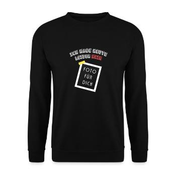 Ich habe heute leider kein Foto für dich - Unisex Pullover - Schwarz - Vorne - Alina (178cm) & Michal (187cm)