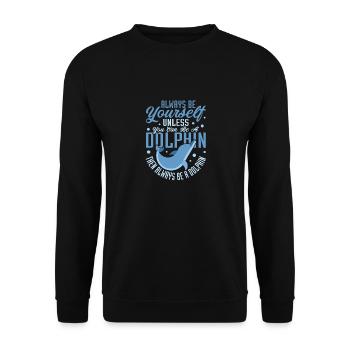 You Can Be A Dolphin Marine Biology Beach Vacation - Unisex Sweatshirt - black - Front - Alina (178cm) & Michal (187cm)