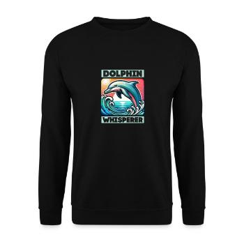 Dolphin Whisperer Beach Vacation Marine Biology - Unisex Sweatshirt - black - Front - Alina (178cm) & Michal (187cm)