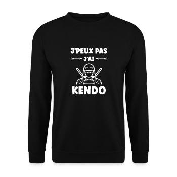 KENDO - Unisex Sweatshirt - black - Front - Alina (178cm) & Michal (187cm)