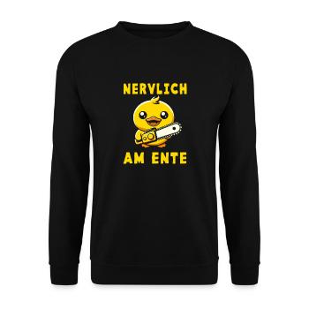 Stress Gestresst Nerven Arbeit Geschenk Spruch - Unisex Pullover - Schwarz - Vorne - Alina (178cm) & Michal (187cm)