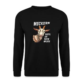 ZIEGE MECKERN WEIL ES SEIN MUSS - Unisex Pullover - Schwarz - Vorne - Alina (178cm) & Michal (187cm)