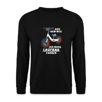 MUSS LAUFRAD FAHREN - Unisex Pullover - Schwarz - Vorne - Alina (178cm) & Michal (187cm)