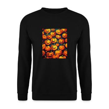 PUMPKIN - Unisex Sweatshirt - black - Front - Alina (178cm) & Michal (187cm)