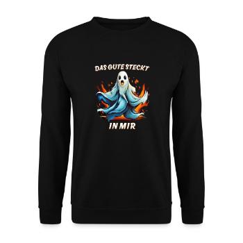 GEIST DAS GUTE STECKT IN MIR - Unisex Pullover - Schwarz - Vorne - Alina (178cm) & Michal (187cm)