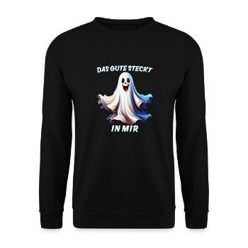 GEIST DAS GUTE STECKT IN MIR - Unisex Pullover - Schwarz - Vorne - Alina (178cm) & Michal (187cm)