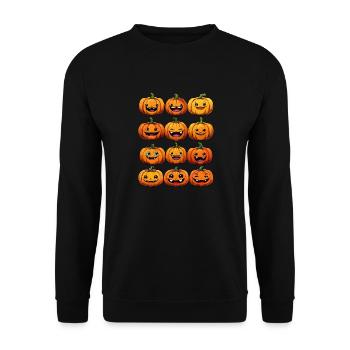 PUMPKIN - Unisex Sweatshirt - black - Front - Alina (178cm) & Michal (187cm)