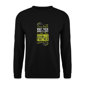 Funny Tennis Player Racket Husband - Unisex Sweatshirt - black - Front - Alina (178cm) & Michal (187cm)
