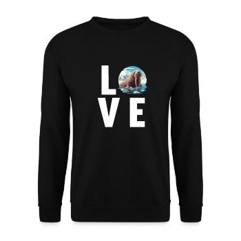 Walrus Walrosse Walross - Unisex Pullover - Schwarz - Vorne - Alina (178cm) & Michal (187cm)