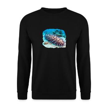 Sea Cucumber Seegurken Seegurke - Unisex Pullover - Schwarz - Vorne - Alina (178cm) & Michal (187cm)