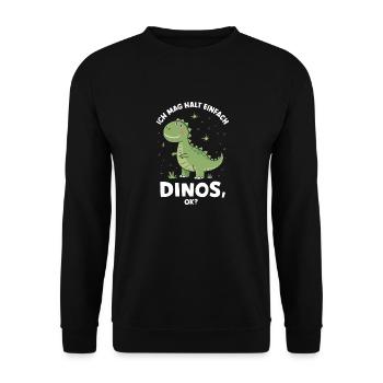 Dinosaur Dino Tyrannosaurus Rex Dinos Dinosaur - Unisex Sweatshirt - black - Front - Alina (178cm) & Michal (187cm)