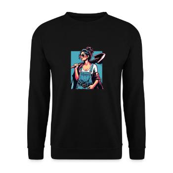 Garten Geschenk Gärtnerin Geburtstag Geschenk - Unisex Pullover - Schwarz - Vorne - Alina (178cm) & Michal (187cm)