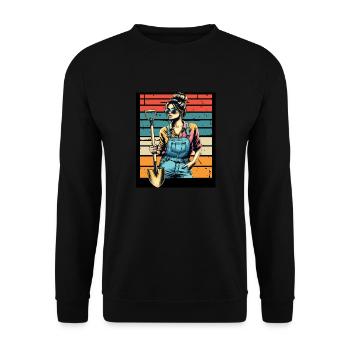 Garten Geschenk Gärtnerin Geburtstag Geschenk - Unisex Pullover - Schwarz - Vorne - Alina (178cm) & Michal (187cm)
