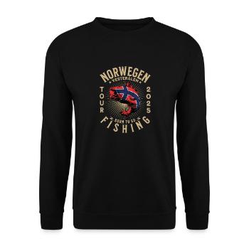 Norwegen Vesterålen Fishing Tour 2025 - Unisex Pullover - Schwarz - Vorne - Alina (178cm) & Michal (187cm)