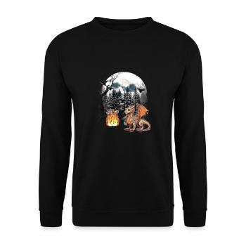 Dragon Dragon Fable Medieval Fairy Tale Myth Forest - Unisex Sweatshirt - black - Front - Alina (178cm) & Michal (187cm)