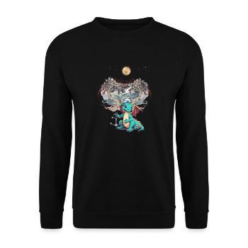Drache Drachen maritim Matrose Matrosen Kind - Unisex Pullover - Schwarz - Vorne - Alina (178cm) & Michal (187cm)