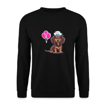 Chien Teckel Sailor Sailor Ballons d’anniversaire - Sweat-shirt Unisexe - noir - Devant - Alina (178cm) & Michal (187cm)