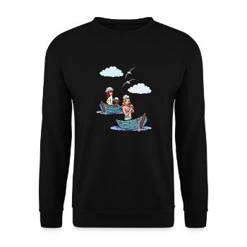 Bateau de mer Bateaux Marin Marin Marins - Sweat-shirt Unisexe - noir - Devant - Alina (178cm) & Michal (187cm)