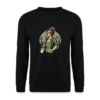 Garten Geschenk Gärtnerin Geburtstag Geschenk - Unisex Pullover - Schwarz - Vorne - Alina (178cm) & Michal (187cm)