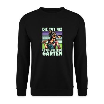 Garten Geschenk Gärtnerin Geburtstag Geschenk - Unisex Pullover - Schwarz - Vorne - Alina (178cm) & Michal (187cm)