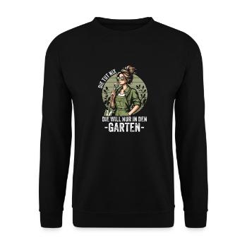 Garten Geschenk Gärtnerin Geburtstag Geschenk - Unisex Pullover - Schwarz - Vorne - Alina (178cm) & Michal (187cm)