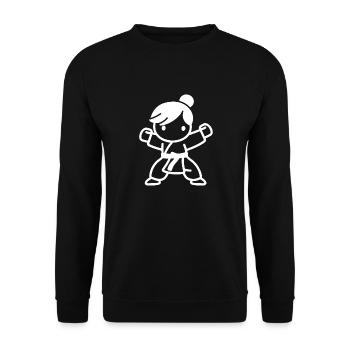 Karate - Unisex Pullover - Schwarz - Vorne - Alina (178cm) & Michal (187cm)
