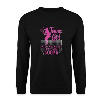 Drôle de joueur de tennis raquette fille - Sweat-shirt Unisexe - noir - Devant - Alina (178cm) & Michal (187cm)