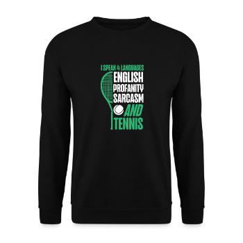 Drôle de joueur de tennis raquette je parle - Sweat-shirt Unisexe - noir - Devant - Alina (178cm) & Michal (187cm)