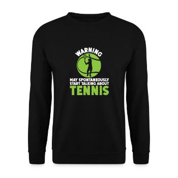 Avertissement de raquette de joueur de tennis drôle - Sweat-shirt Unisexe - noir - Devant - Alina (178cm) & Michal (187cm)