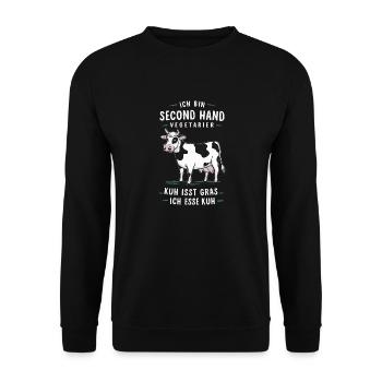 Vegetarier Veganer Tierschutz Tierrecht Veggie - Unisex Pullover - Schwarz - Vorne - Alina (178cm) & Michal (187cm)