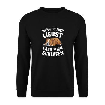 Hund Hunde Haustier Lustige Sprüche - Unisex Pullover - Schwarz - Vorne - Alina (178cm) & Michal (187cm)