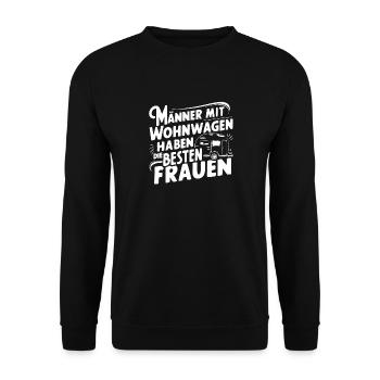 Camping Caravan Camper Motorhome - Unisex Sweatshirt - black - Front - Alina (178cm) & Michal (187cm)