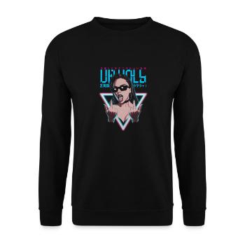 Provokant und Ausdrucksstark – Rebellische Mode - Unisex Pullover - Schwarz - Vorne - Alina (178cm) & Michal (187cm)