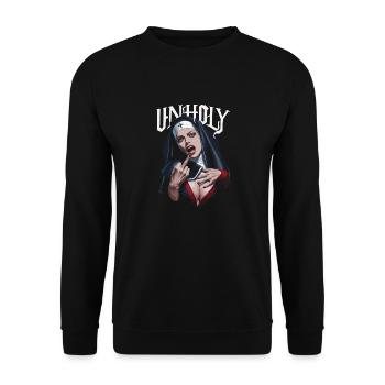 Provokant und Ausdrucksstark – Rebellische Mode - Unisex Pullover - Schwarz - Vorne - Alina (178cm) & Michal (187cm)