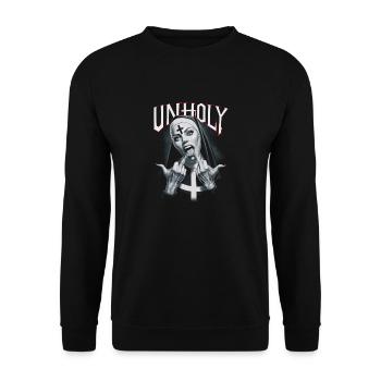 Provokant und Ausdrucksstark – Rebellische Mode - Unisex Pullover - Schwarz - Vorne - Alina (178cm) & Michal (187cm)