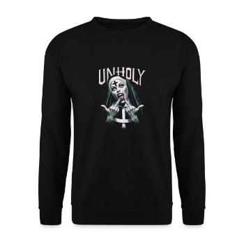 Provokant und Ausdrucksstark – Rebellische Mode - Unisex Pullover - Schwarz - Vorne - Alina (178cm) & Michal (187cm)