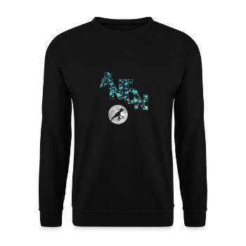 ANTON - Beau prénom de garçon avec dinosaure - Sweat-shirt Unisexe - noir - Devant - Alina (178cm) & Michal (187cm)