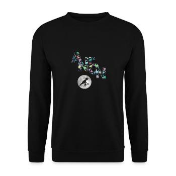 ANTON - Beau prénom de garçon avec dinosaure - Sweat-shirt Unisexe - noir - Devant - Alina (178cm) & Michal (187cm)
