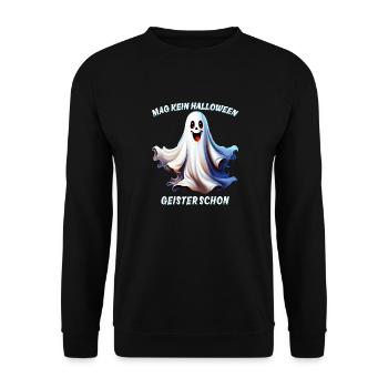 DOESN'T LIKE HALLOWEEN GHOSTS ALREADY - Unisex Sweatshirt - black - Front - Alina (178cm) & Michal (187cm)