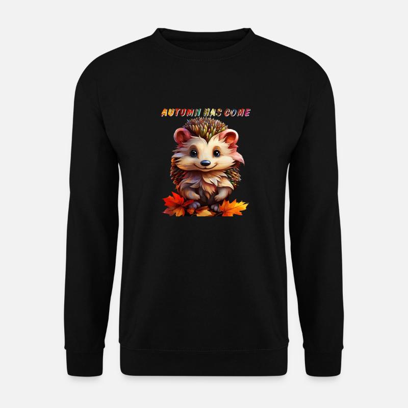 HEDGEHOG AUTUMN HAS COME - Unisex Sweatshirt - black