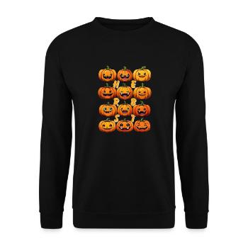 AUTUMN PUMPKIN - Unisex Sweatshirt - black - Front - Alina (178cm) & Michal (187cm)