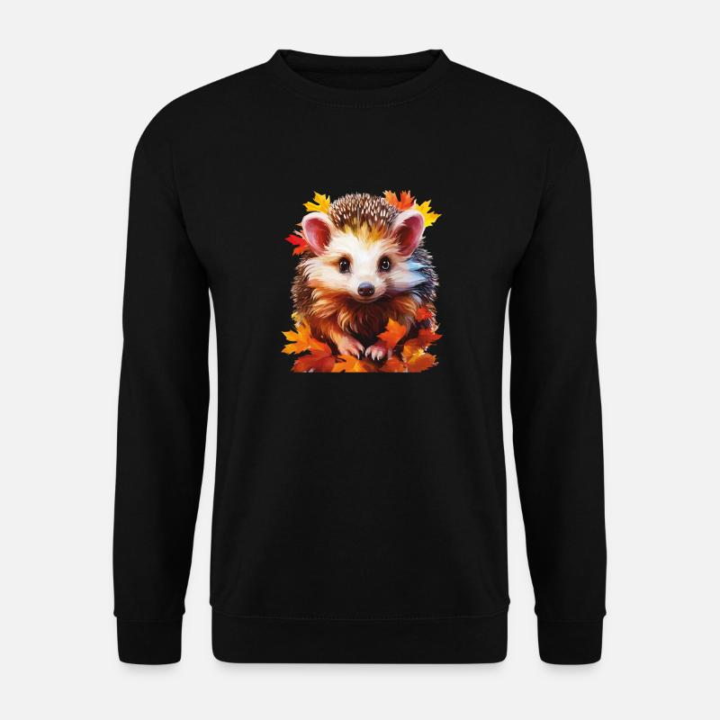 AUTUMN HEDGEHOG - Unisex Sweatshirt - black