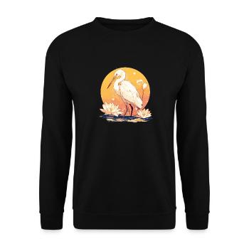 Heron Reiher - Unisex Sweatshirt - black - Front - Alina (178cm) & Michal (187cm)