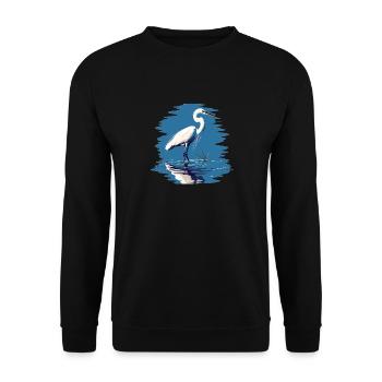 Heron Reiher - Unisex Sweatshirt - black - Front - Alina (178cm) & Michal (187cm)