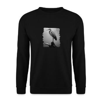 Heron Reiher - Unisex Sweatshirt - black - Front - Alina (178cm) & Michal (187cm)