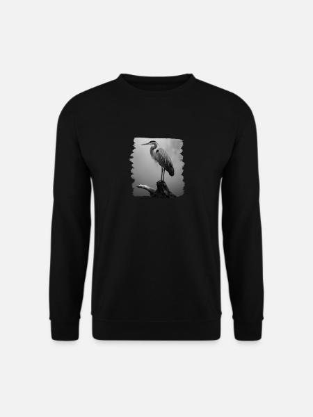 Heron Reiher - Unisex Pullover - Schwarz
