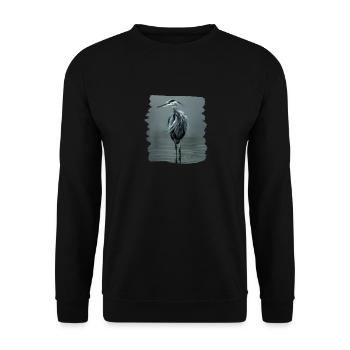 Heron Reiher - Unisex Sweatshirt - black - Front - Alina (178cm) & Michal (187cm)